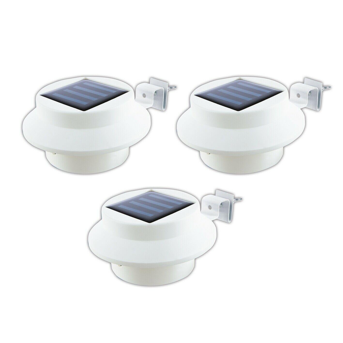 Easymaxx Solar-Dachrinnenleuchten im 3er-Set in Weiß