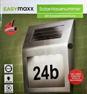 Read more about the article Netto: EASYmaxx Solar-Leuchte Hausnummer aus Edelstahl billig kaufen