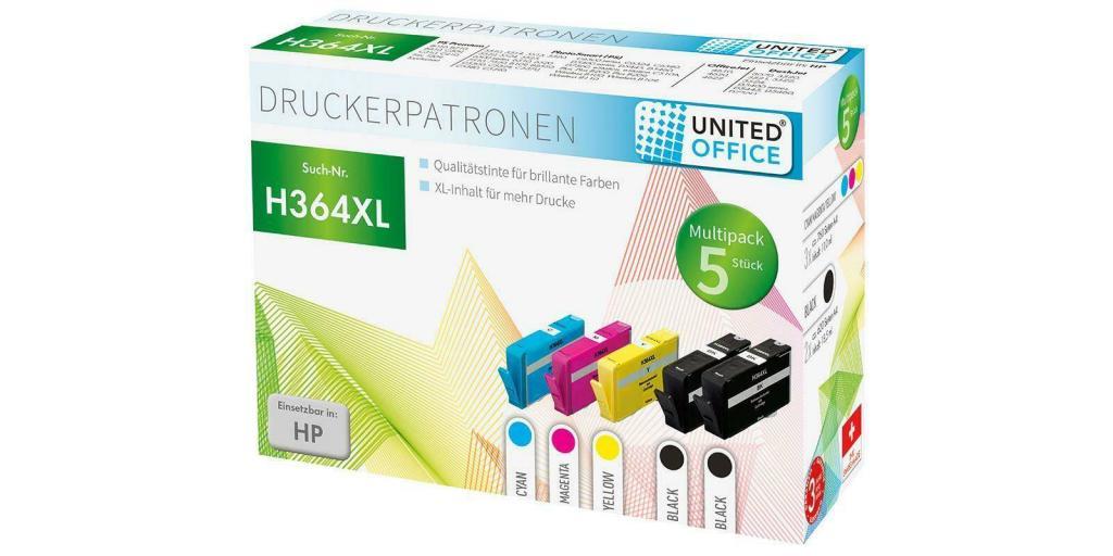United Office Druckerpatronen für HP im Multipack (H364XL)