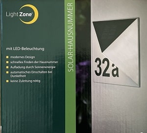 LightZone Solar-Hausnummer