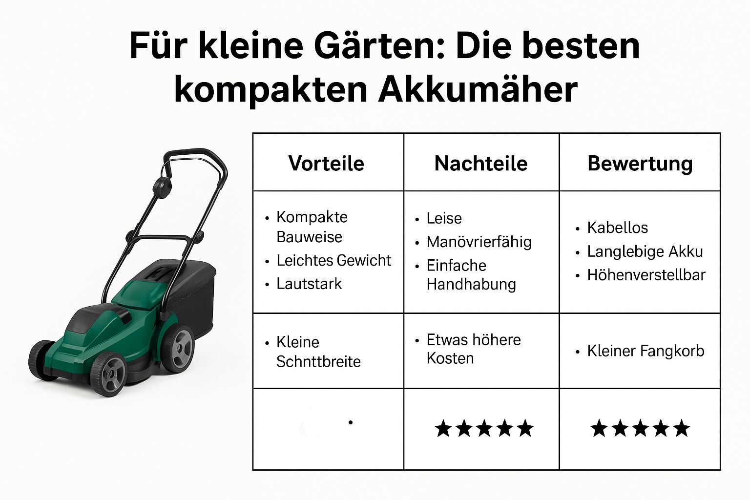 Mehr über den Artikel erfahren Für kleine Gärten: Die besten kompakten Akkumäher im Vergleich
