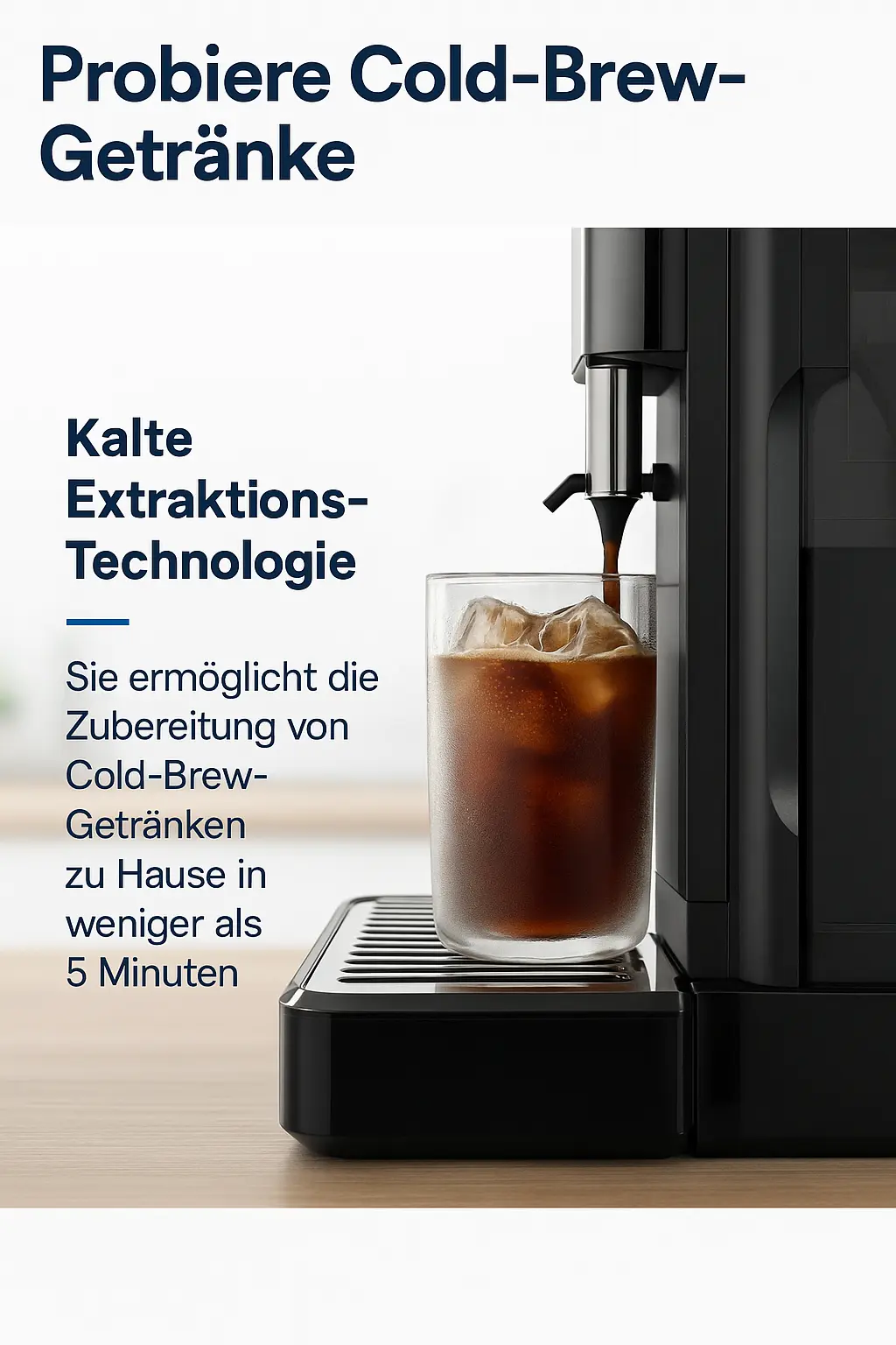 Delonghi Eletta Explore brüht Cold Brew Kaffee mit Kalt-Extraktions-Technologie – im Kaffeevollautomat Test Delonghi 2025 überzeugen schnelle Zubereitung und volles Aroma.