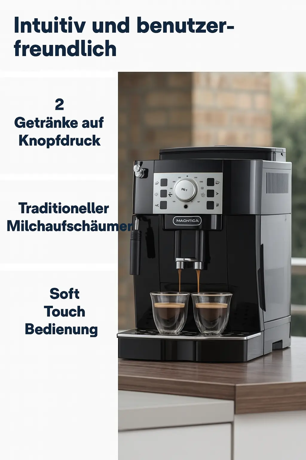 DeLonghi Magnifica S im Einsatz – Kaffeevollautomat mit traditionellem Milchaufschäumer und benutzerfreundlicher Bedienung im Delonghi Kaffeevollautomat Test