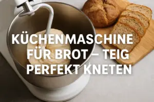 Küchenmaschine beim Kneten von Brotteig – Bosch OptiMUM mit Edelstahl-Schüssel