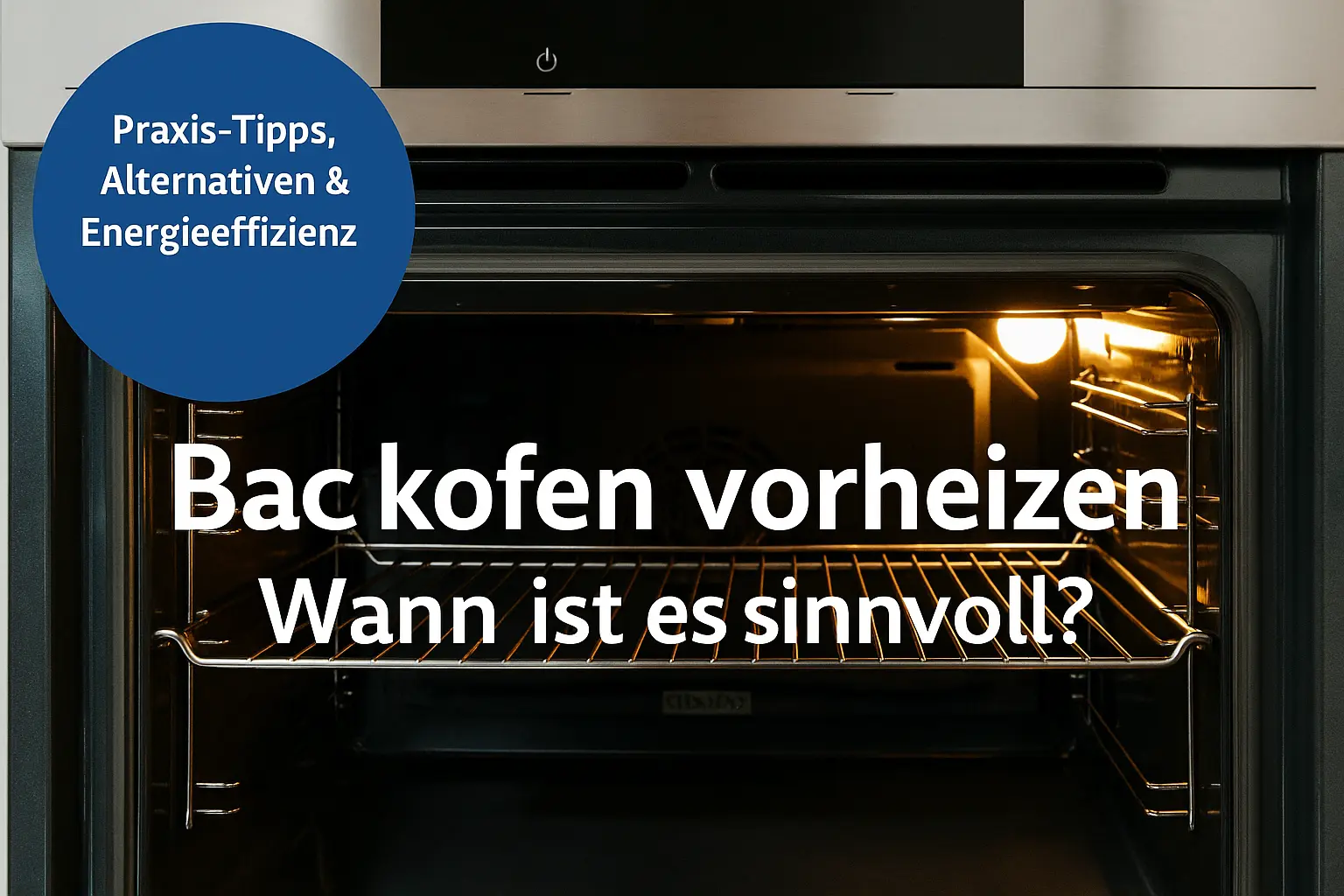 Backofen wird vorgeheizt mit digitaler Temperaturanzeige und Ofenblech – Tipps zum richtigen Vorheizen