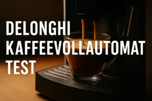 De'Longhi Kaffeevollautomat in moderner Küche – Test 2025 mit emotionalem Kaffeegenuss-Moment