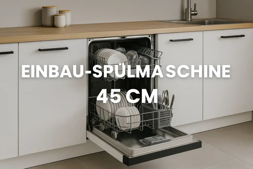 Einbau-Spülmaschine 45 cm in moderner Küche – kompakt, schlank und platzsparend eingebaut
