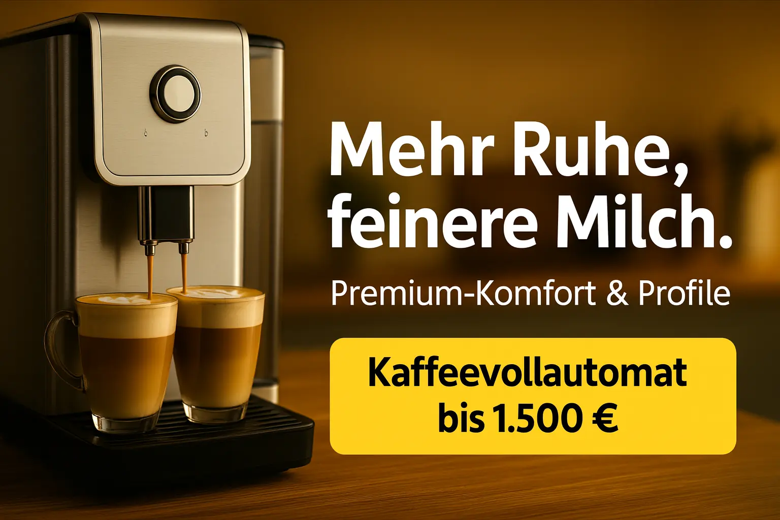 Kaffeevollautomat bis 1500 Euro Test und Vergleich: Premium-Gerät mit klarer Front, zwei Cappuccini