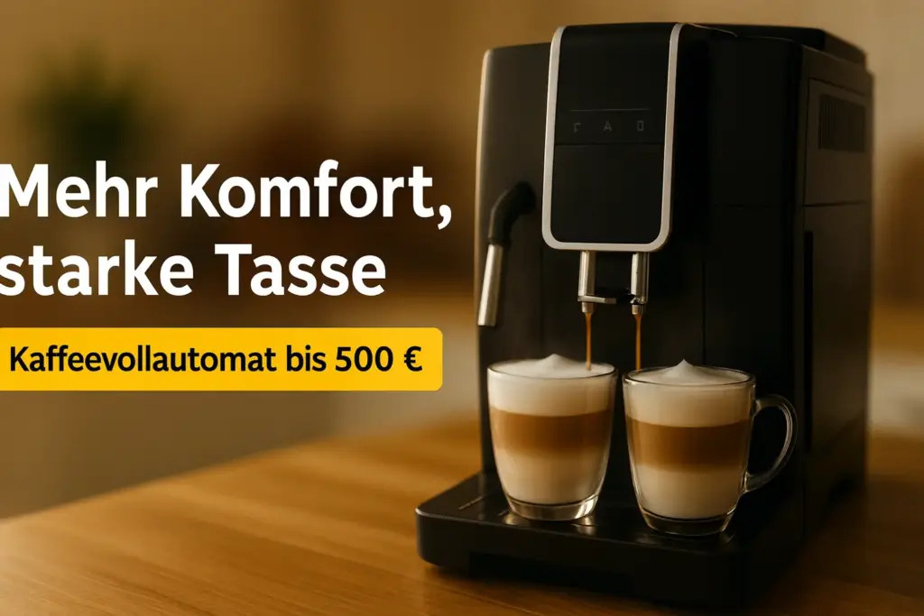 Kaffeevollautomat bis 500 Euro: moderner Vollautomat mit zwei Cappuccini