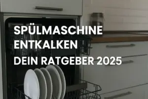 Moderne Küche mit halb geöffneter Spülmaschine – Ratgeber zum Entkalken und Entfernen von Kalkablagerungen 2025