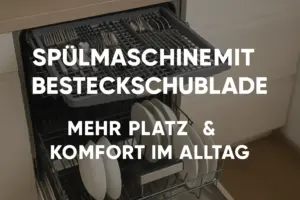 Moderne Spülmaschine mit geöffneter Besteckschublade in heller Küche – mehr Platz und Komfort beim Spülen