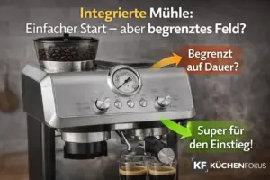 Artikelbild zur De’Longhi La Specialista Arte mit integrierter Mühle und Espressobezug sowie der Aussage, dass die Siebträgermaschine den Einstieg erleichtert, aber langfristig auch Grenzen haben kann.