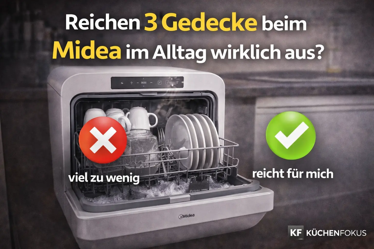 Mehr über den Artikel erfahren Reichen 3 Gedecke beim Midea im Alltag wirklich aus?