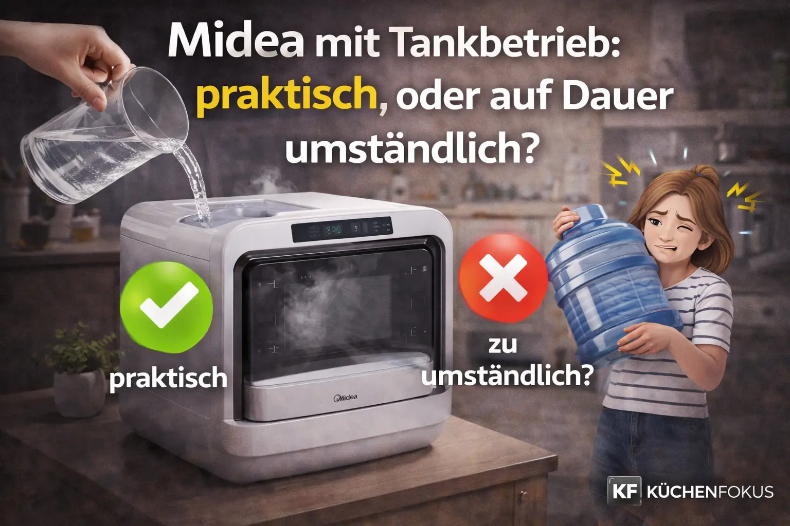 Mehr über den Artikel erfahren Midea-Tischgeschirrspüler mit Tankbetrieb: praktisch oder auf Dauer umständlich?