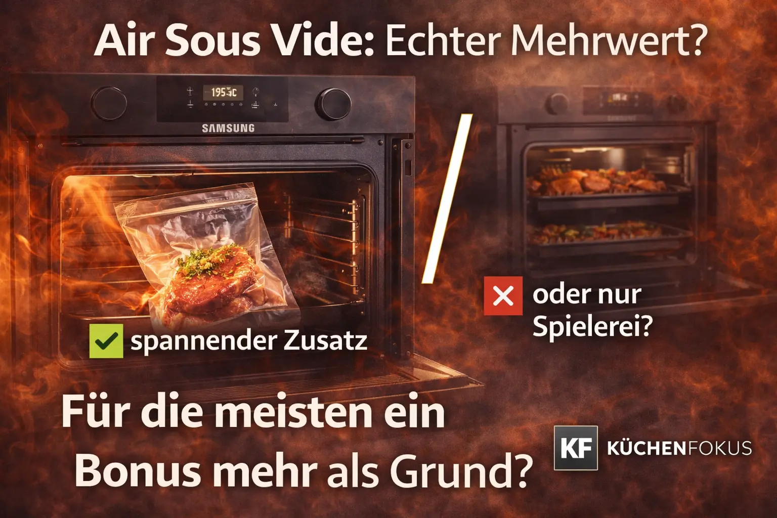 Mehr über den Artikel erfahren Samsung NV7B4550VAS/U1 Air Sous Vide: Echter Mehrwert oder nur Spezialfunktion?